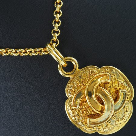 Used Chanel Cocomark Vintage Gold Plated 95A Women s Necklace | Walmart (US)
