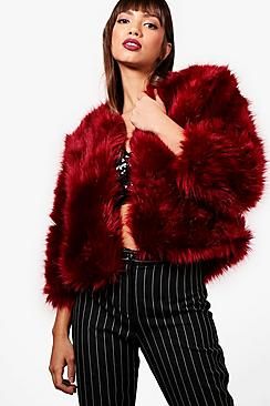 Laura Boutique Crop Faux Fur Coat | Boohoo.com (US & CA)