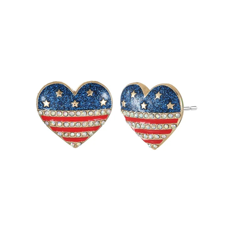 Way to Celebrate Americana Heart Earring, 1 Pair | Walmart (US)