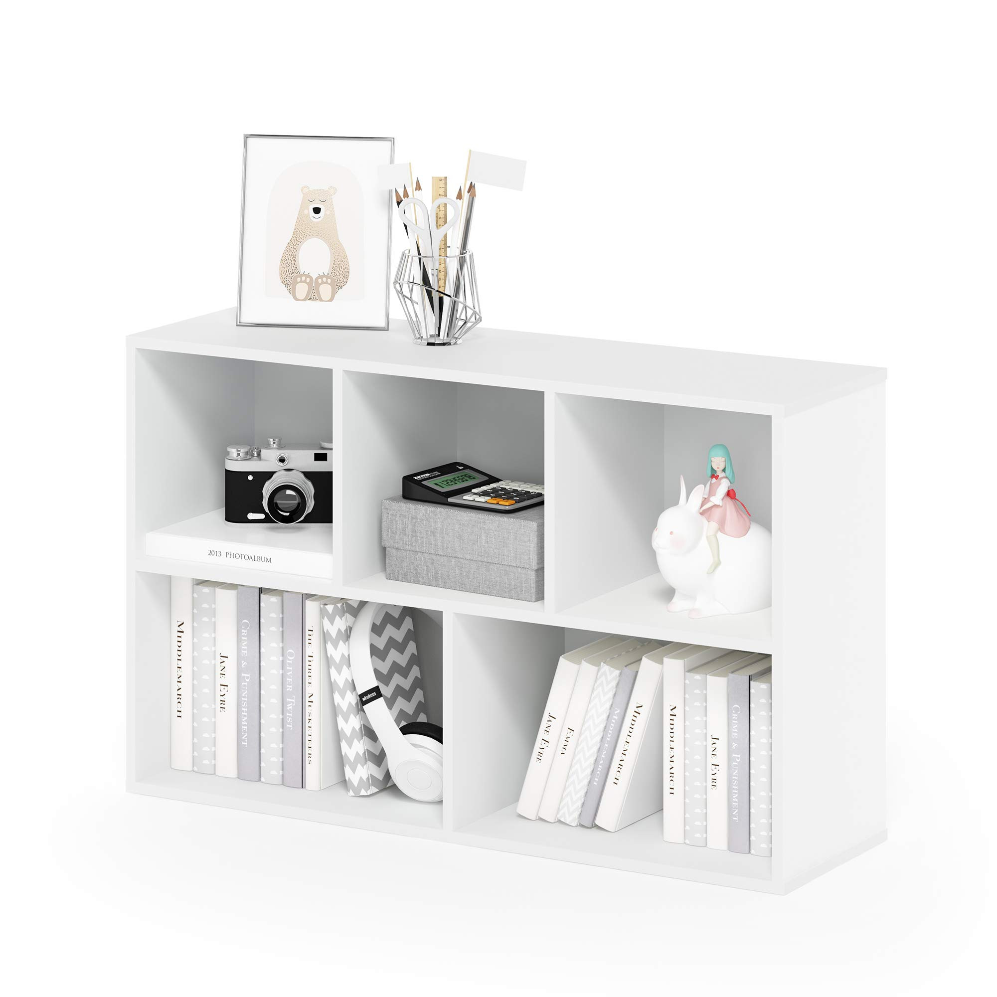 Furinno Luder Bookcase / Book / Storage , 5-Cube, White | Amazon (US)