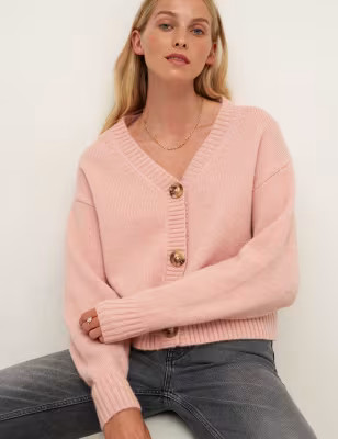 V-Neck Button Front Cardigan | Marks & Spencer (UK)