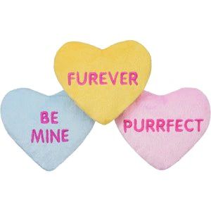 FRISCO Valentine Candy Hearts Plush Cat Toy with Catnip, 3 count - Chewy.com | Chewy.com