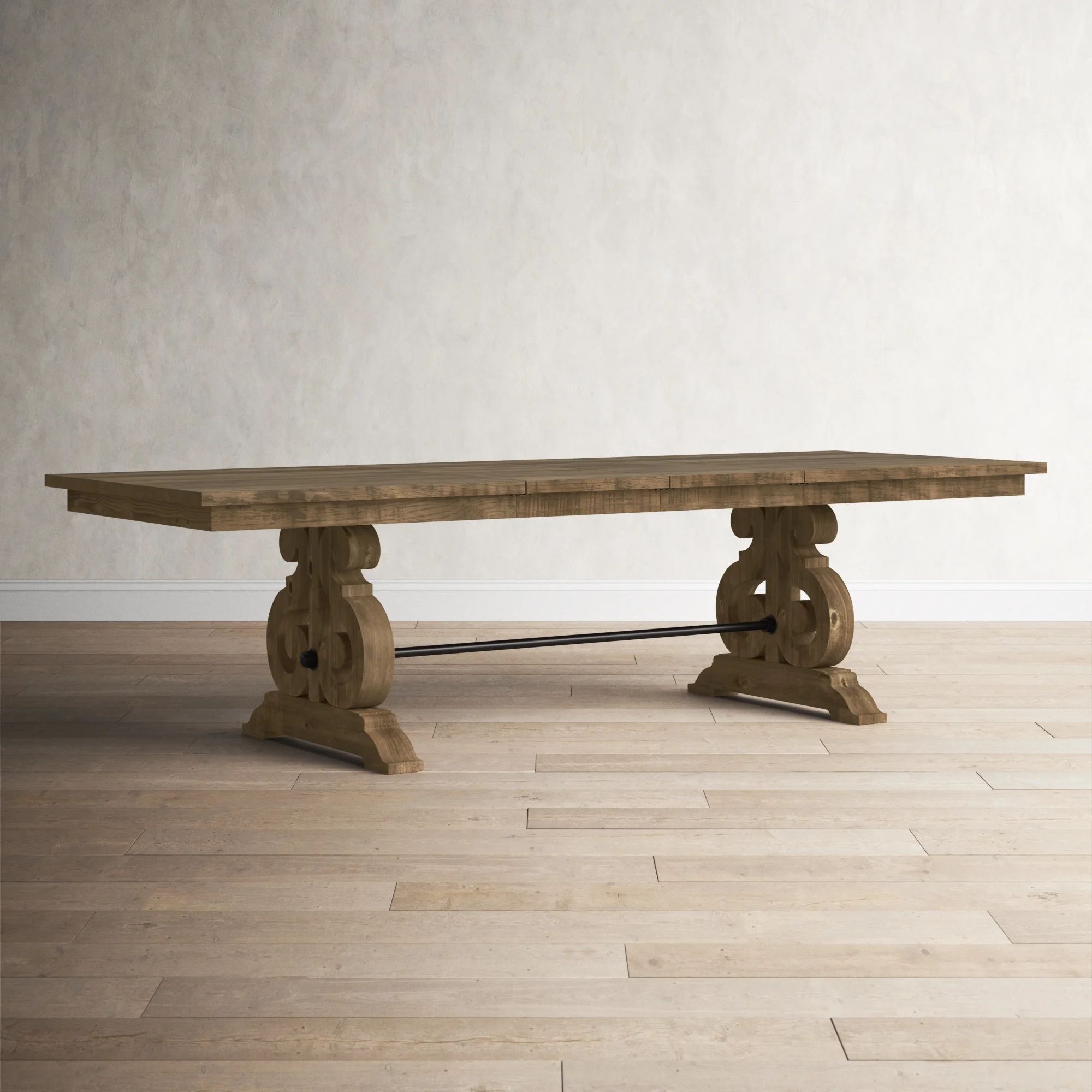 Findley Butterfly Leaf Pine Solid Wood Trestle Dining Table | Wayfair North America