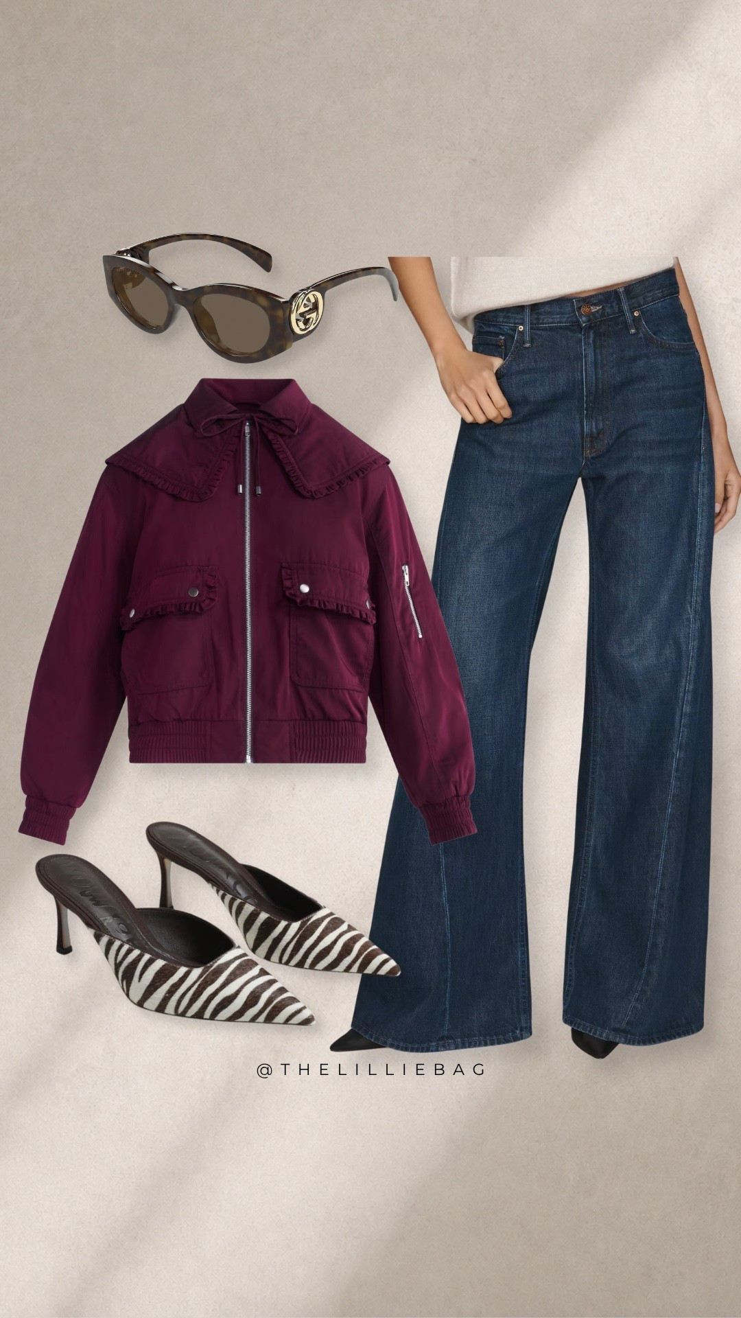 Walmart ruffle trim jacket is so cute in this gorg color! 🤎🍂
I did small. Linking similar jeans.

Outerwear. Maroon jacket. Denim. Fall outerwear.