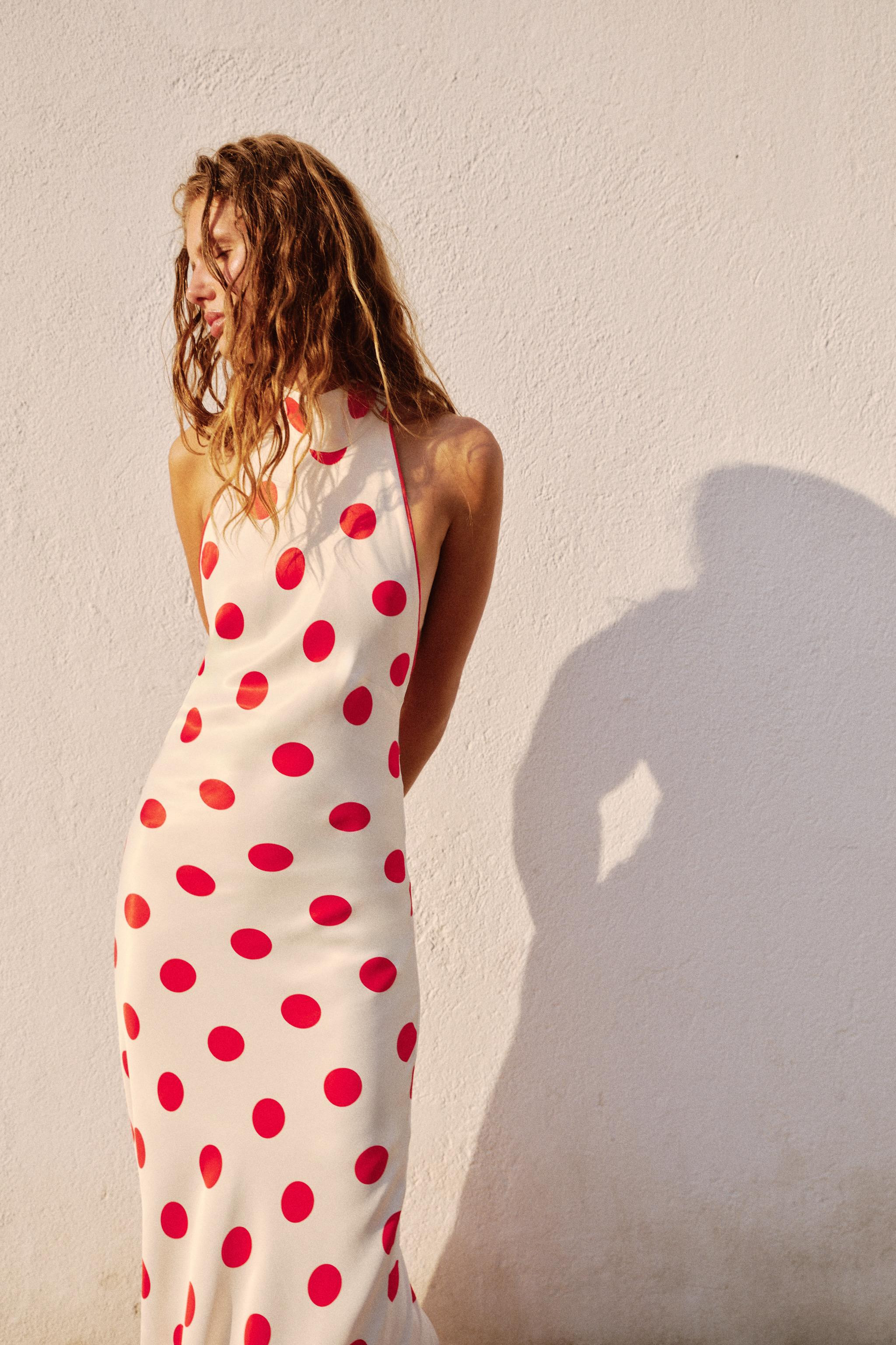 HALTER DOT MIDI DRESS | Zara UK