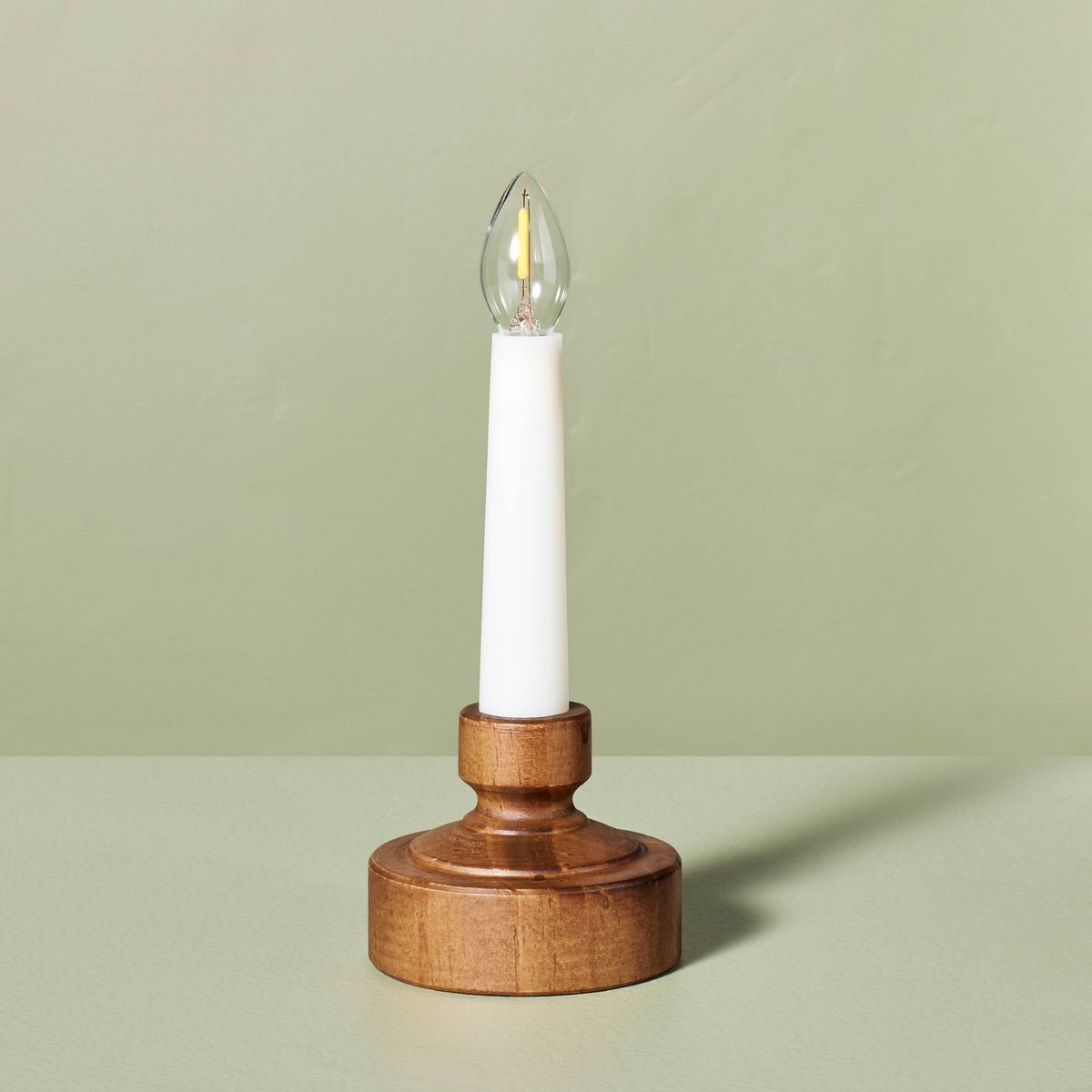 7"x3" Flameless Christmas Window Candle with Wood Base - Hearth & Hand™ with Magnolia | Target