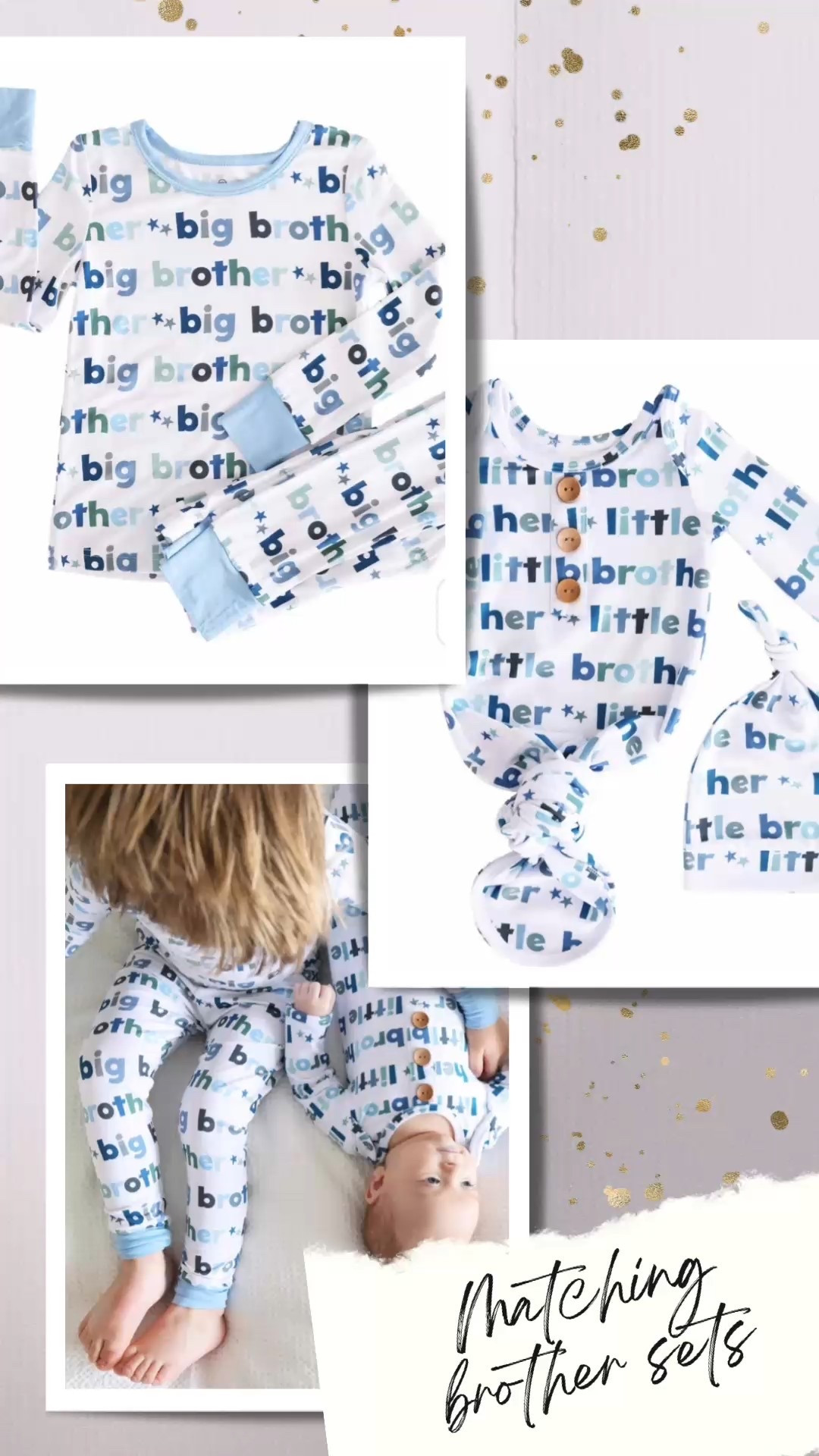 Matching big brother & little brother pajamas 🤍

These soft, comfy sibling PJ sets are perfect for welcoming a new baby, sibling photos, or cozy family nights at home. 

Such a sweet gift idea for growing families and big brother transitions.

#LTKGiftGuide #LTKmomlife #LTKKids