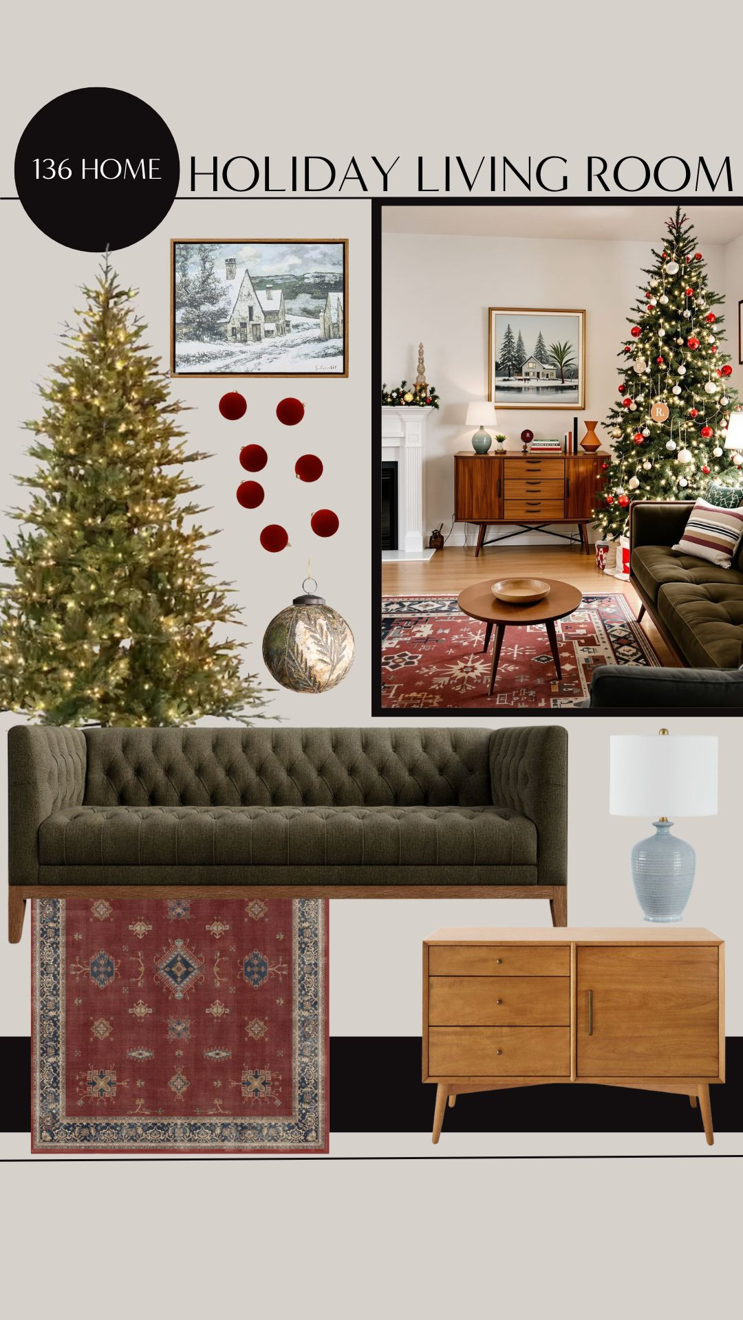 Holiday Living Room Moodboard #livingroom #holiday #holidaydecor #christmas #christmasdecor #moodboard 

 #LTKHoliday #LTKSeasonal #LTKHome