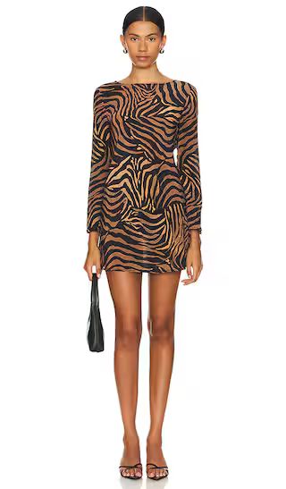 Ridley Dress in Tiger Patchwork Black | Revolve Clothing (Global)