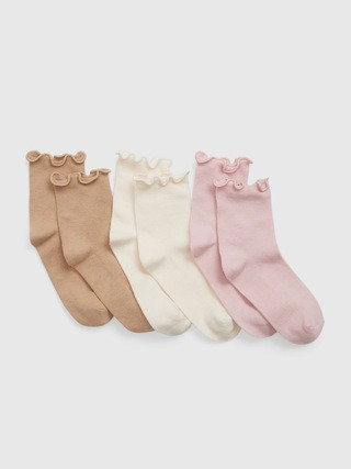 Kids Lettuce Trim Crew Socks (3-Pack) | Gap (US)