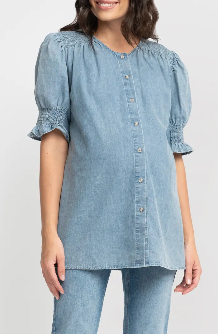 Chambray Button-Up Maternity Shirt | Nordstrom