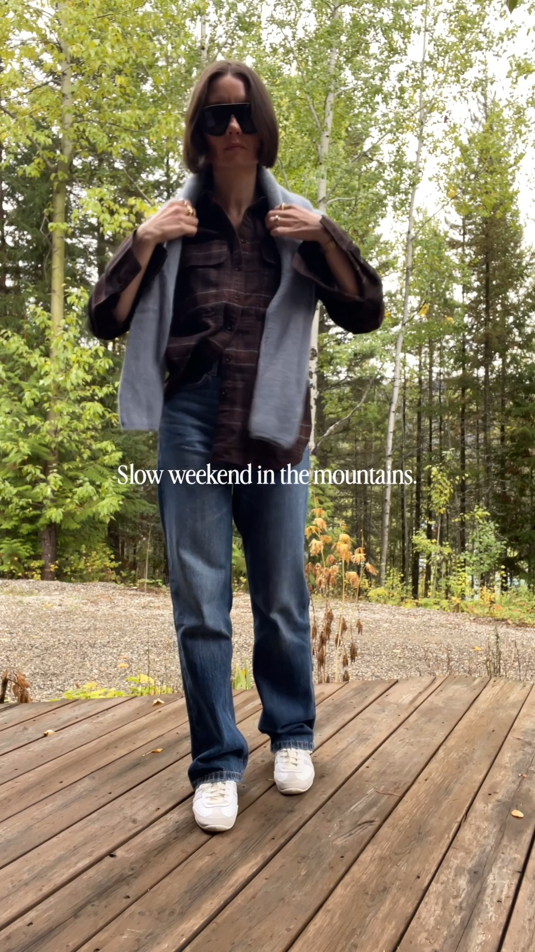 Feeling right at home in the mountains with my flannel shirt (size S).

#LTKfall #LTKjeans #LTKcanada