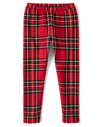 Girls Print Velboa Cozy Leggings - classicred | The Children's Place