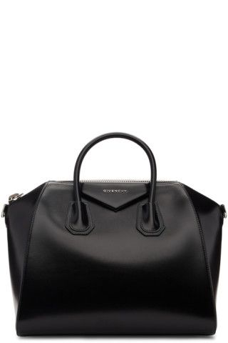 Black Medium Antigona Bag | SSENSE 
