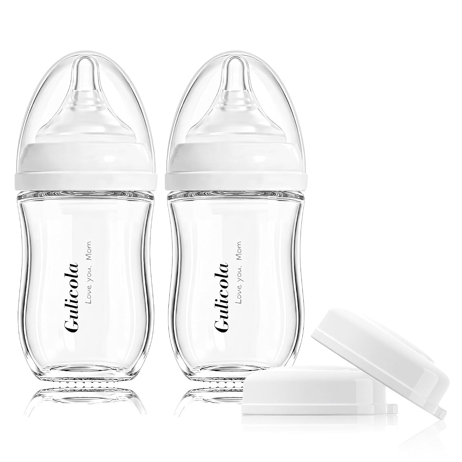Gulicola Natural Glass Baby Bottle, 5 oz, 2 Pack, White | Amazon (US)