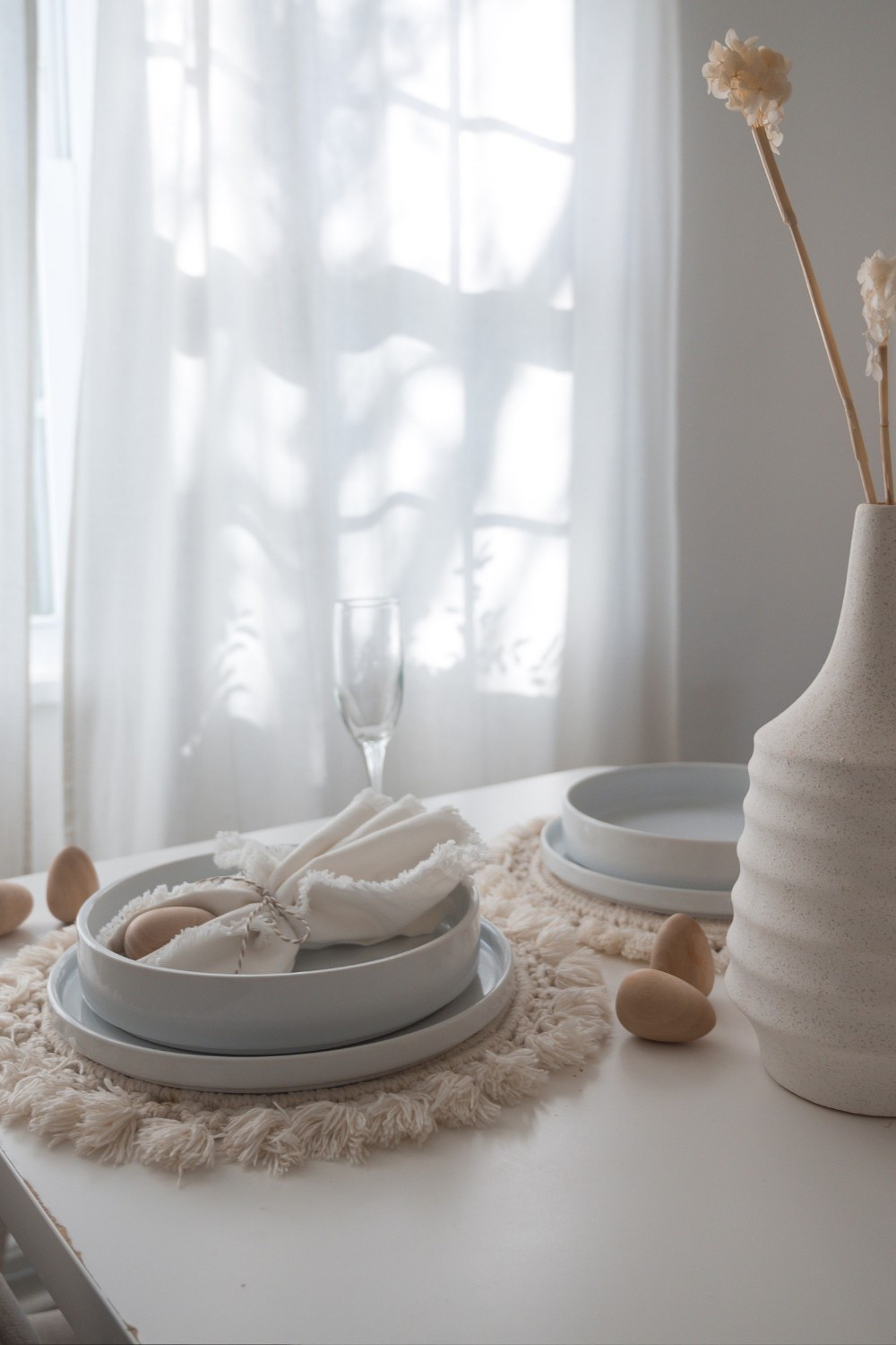 Easter, but make it minimal.
Neutral tones, wooden eggs, soft fringe napkins, fabric placemats, and all the natural textures I love. Keeping it simple, calm, and beautiful this season.
Shop the look + similar finds here!

#EasterTablescape #NeutralDecor #MinimalEaster #LTKhome #EasterInspo #NaturalTablescape #SpringTableSetting #OrganicStyle

#LTKSeasonal #LTKFindsUnder50 #LTKHome