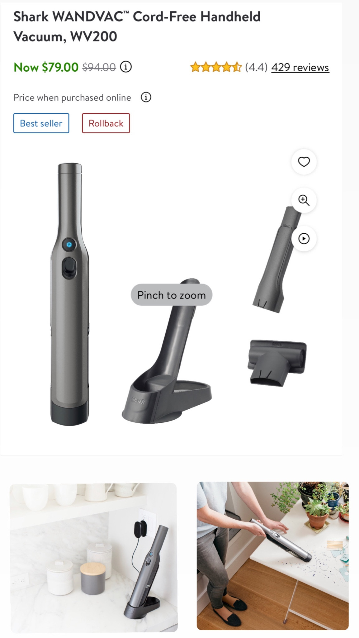 Shark Wand Vac Cord-Free Handheld Multi Surface Shark Vacuum, WV200BJ is on sale! Light weight & ergonomic - great for vacuuming up small spaces. I mostly use it to clean out my kitchen drawers & fridge!

#LTKSale #LTKhome #LTKunder100