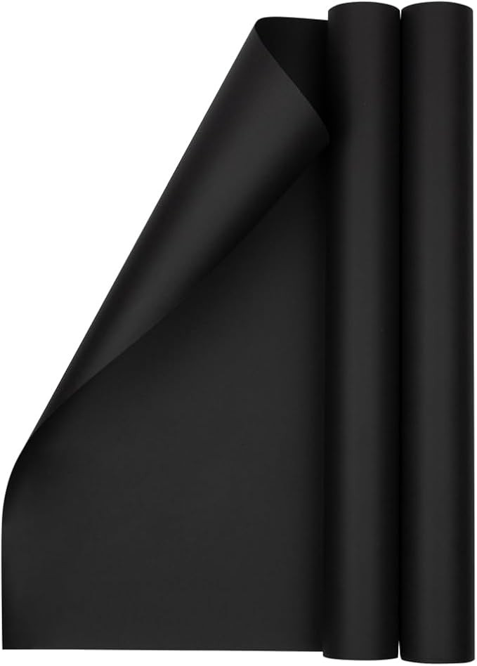 JAM Paper Gift Wrap - Matte Wrapping Paper - 52.6 Sq Ft Total (17 in x 18 Ft Each) - Matte Black ... | Amazon (US)