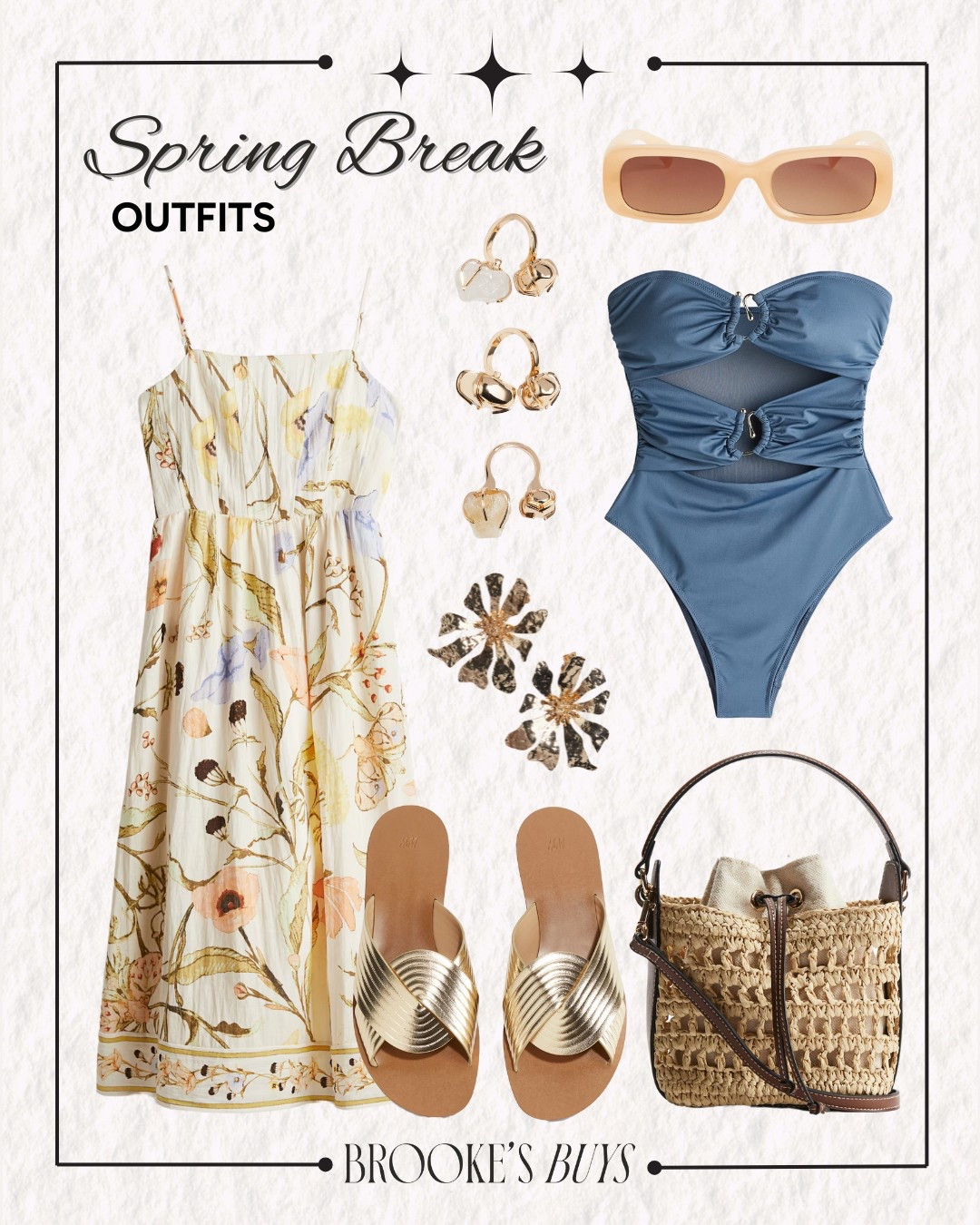 Chic spring break outfit ☀️ this bandeau swimsuit is so flattering!

#LTKSwim