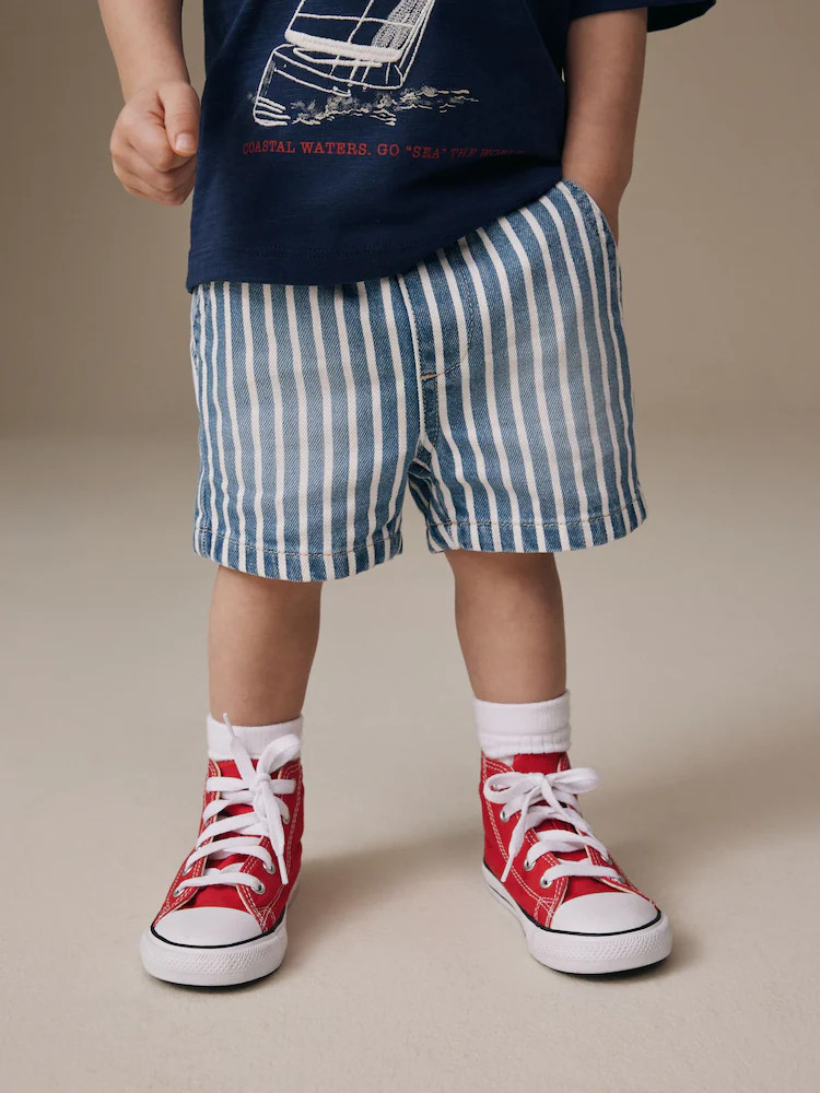 Blue/White Stripe Pull On Loose Shorts (3mths-7yrs) | Next US