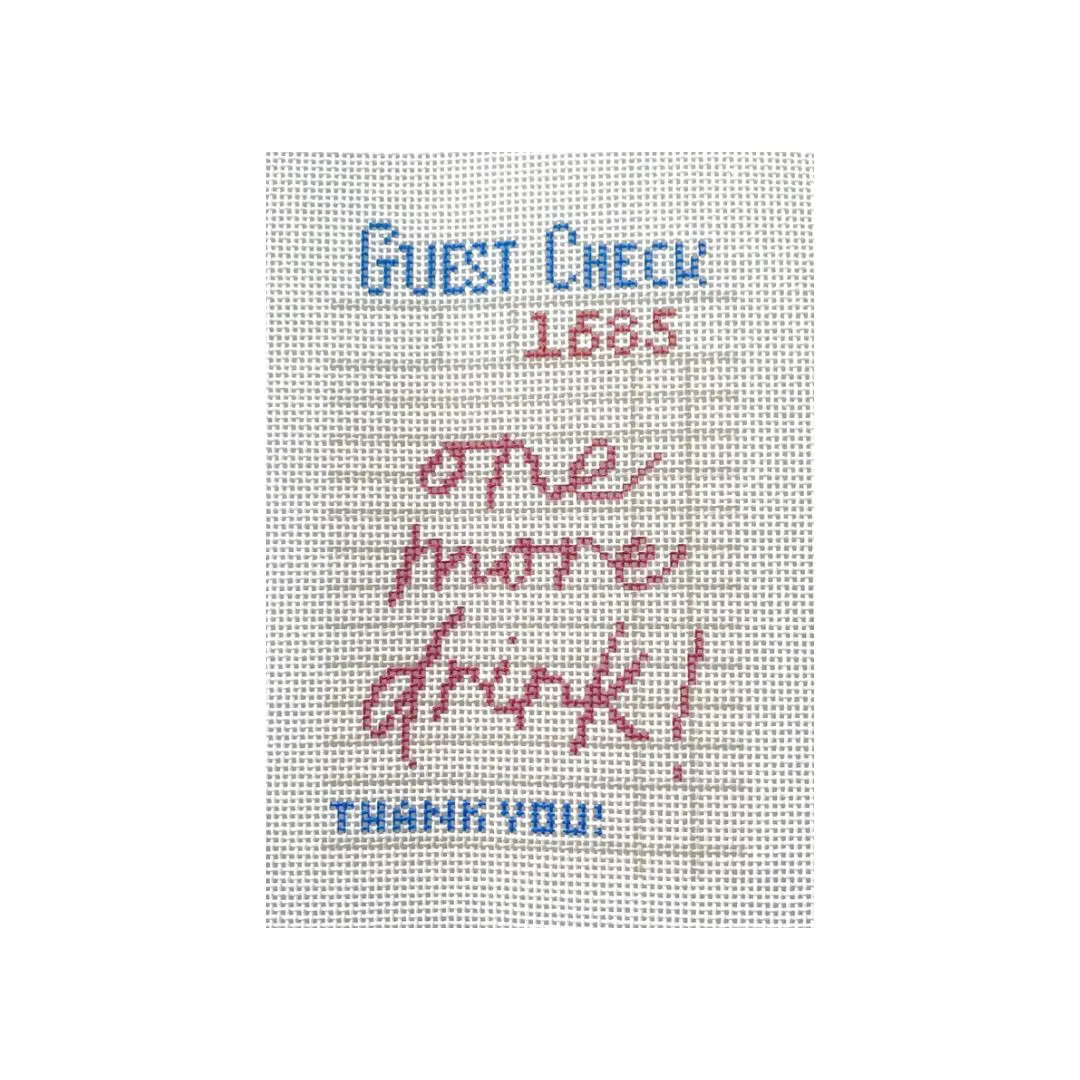 One More Drink Guest Check - Printed Needlepoint Canvas - Etsy | Etsy (US)