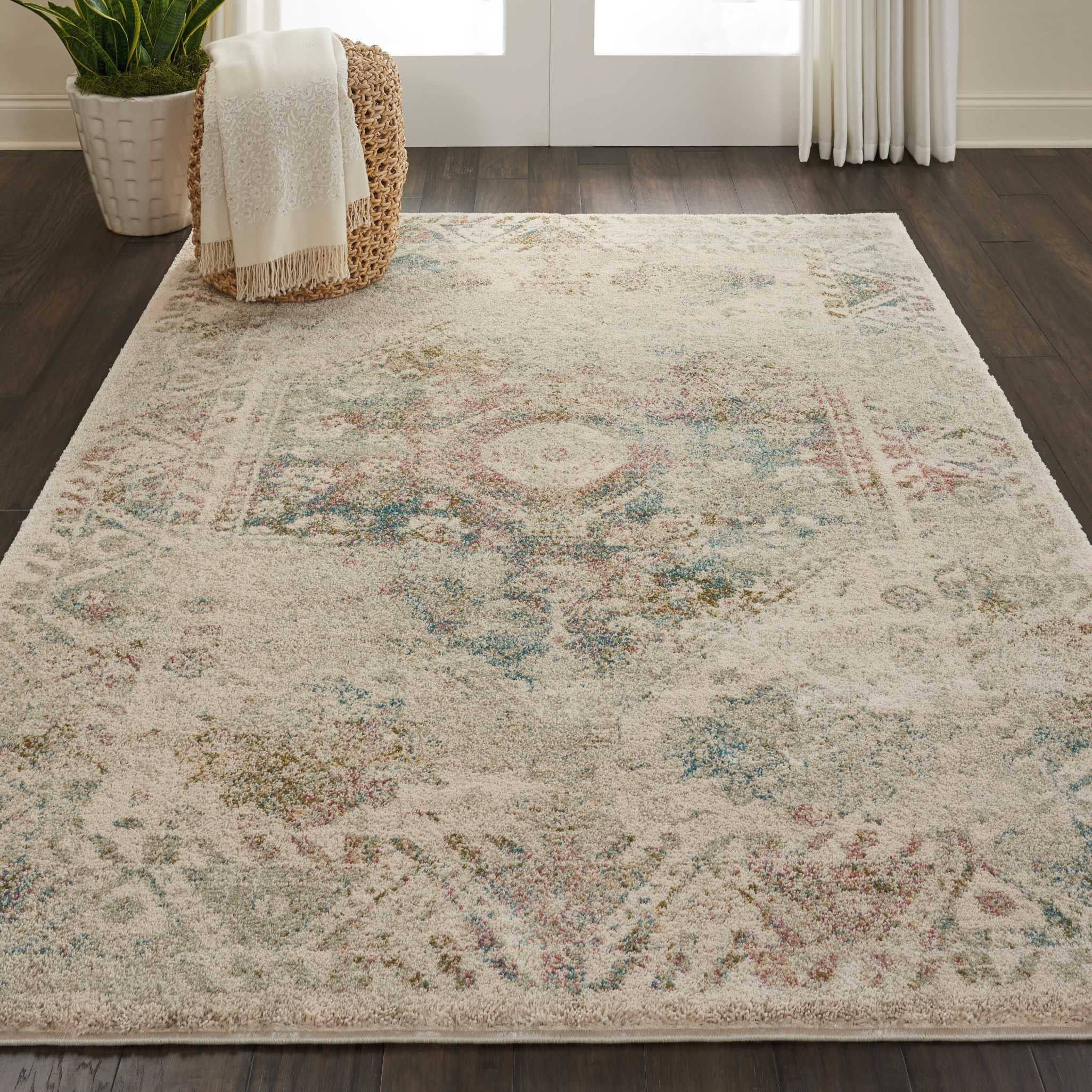 Nourison Fusion Farmhouse Bordered Cream Area Rug | Walmart (US)