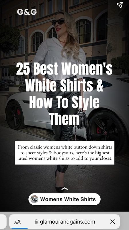 The best white shirts for women and how to style them for work wear / office, going out, casual and everyday chic. I’m wearing Citizens of Humanity white button down shirt (runs big in my opinion) https://glamourandgains.com/best-womens-white-shirts/ 

#LTKstyletip #LTKFind #LTKSeasonal