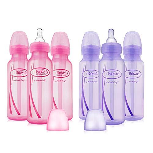 Dr. Brown's Girls' 8 oz. Bottles - 3 (8 oz.) Lavender - 3 (8 oz.) Pink … (6 Pack Options Bottles) | Amazon (US)