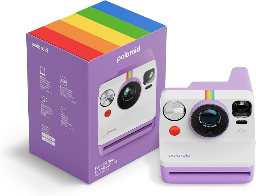 Polaroid Now 3rd Generation I-Type Instant Film Camera - Purple - Camera Only No Film (9159) | Amazon (US)