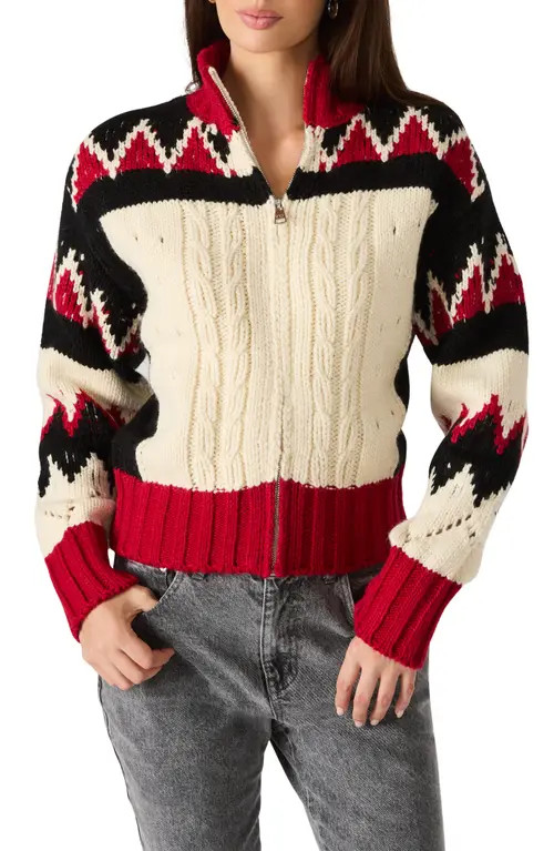 Steve Madden Averia Zip Sweater Jacket in Multi at Nordstrom, Size Small | Nordstrom