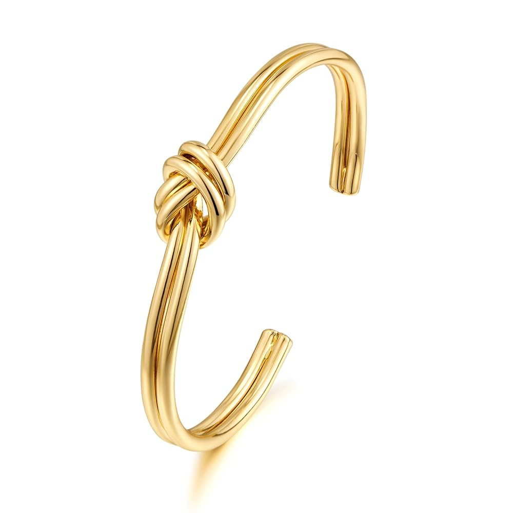 WOWORAMA Dainty Gold Cuff Bracelets for Women Delicate Thin Wire Open Bangle Bracelets Stackable ... | Amazon (US)