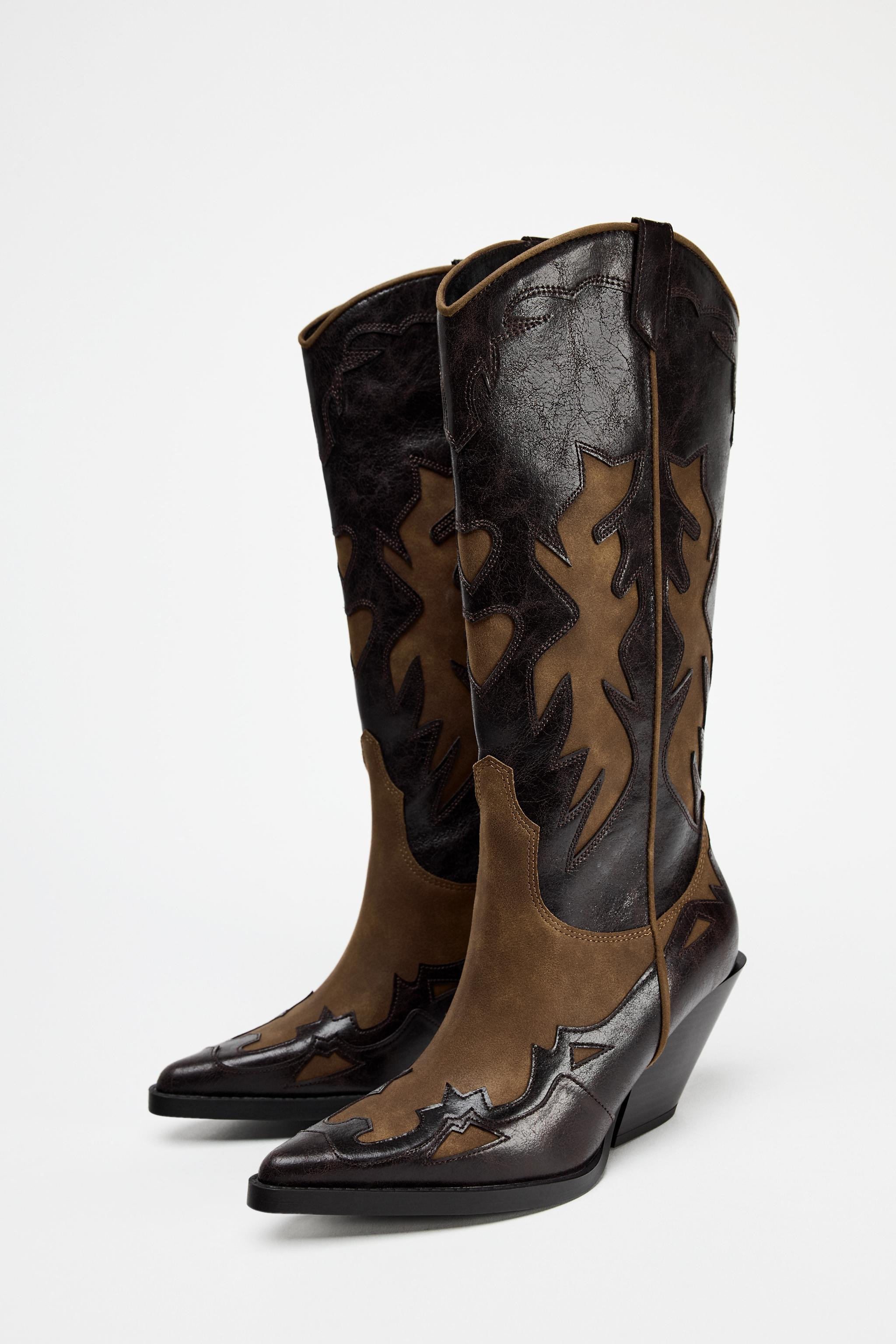 CONTRASTING COWBOY BOOTS | Zara US