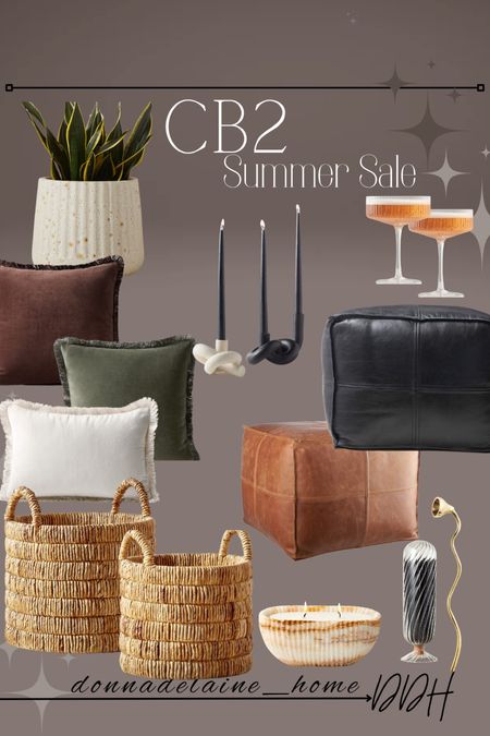 Modern/Organic/Earthy..Beautiful finds currently on sale at CB2! 
Love the baskets, the leather poufs.. and how gorgeous are there taper candle holders! 
Summer sale, designer looks, modern organic home 

#LTKSaleAlert #LTKHome #LTKSummerSales