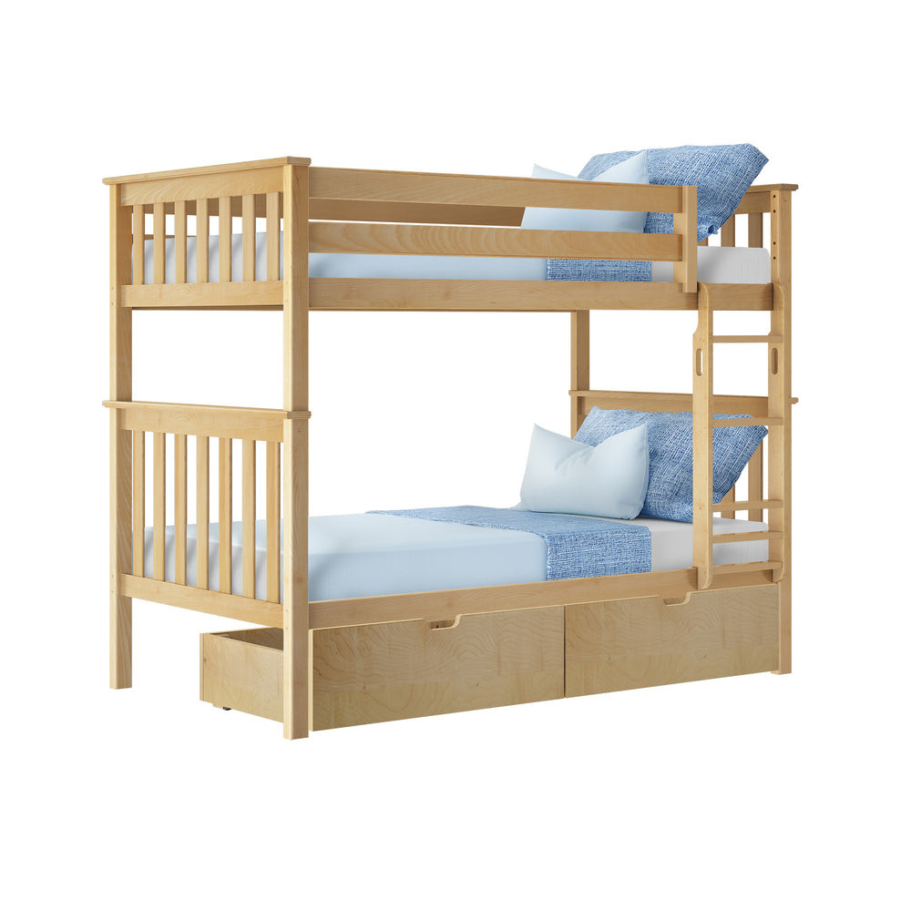 Twin Over Twin Bunk Bed With Storage Drawers | max & lily