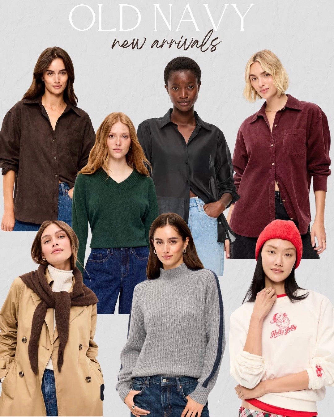 Went searching for a large triangle scarf & ended up finding the cutest fall pieces all 40% off at Old Navy. This is everything I ordered & will review when it arrives