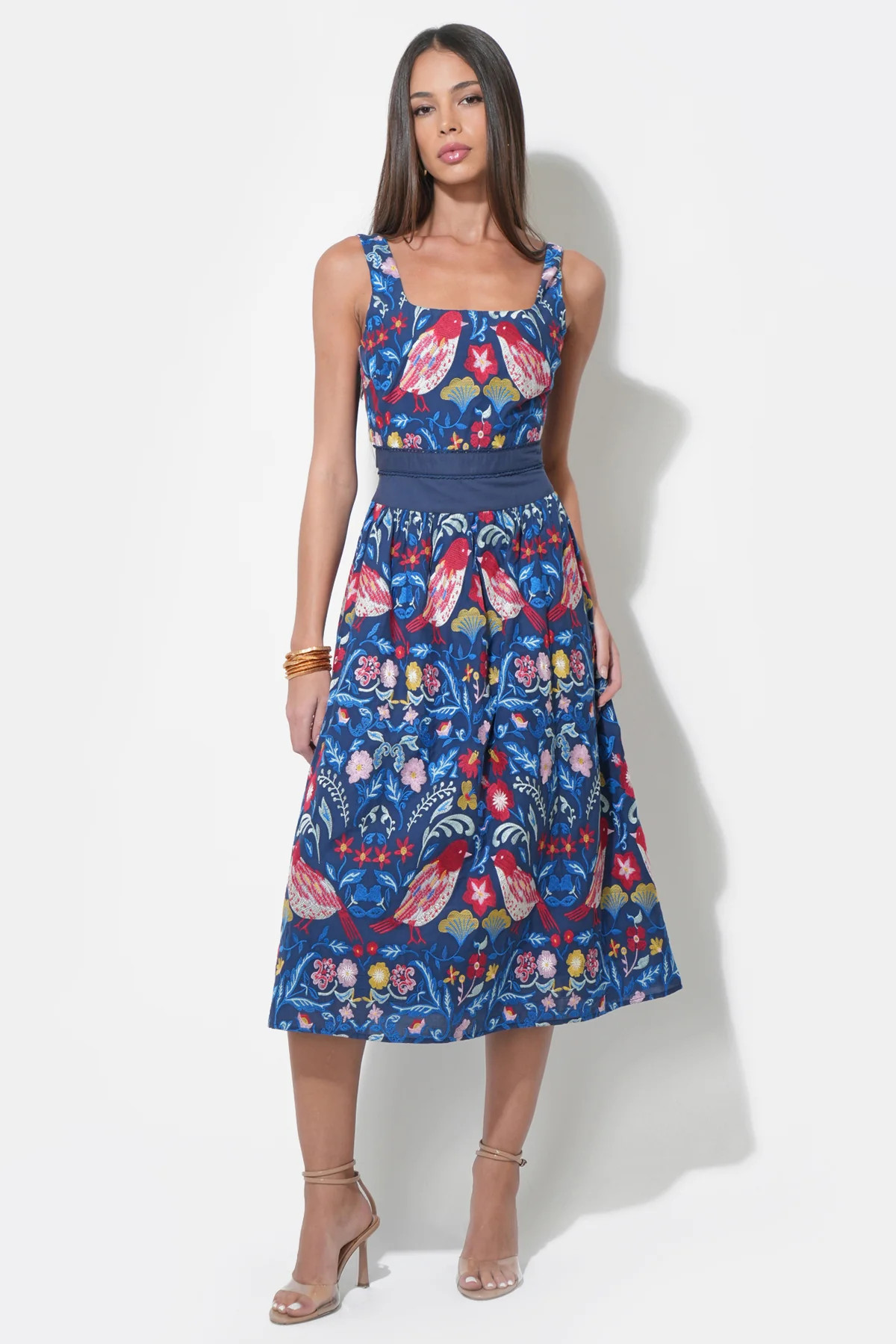 Kaili Embroidered Midi Dress | Adelyn Rae