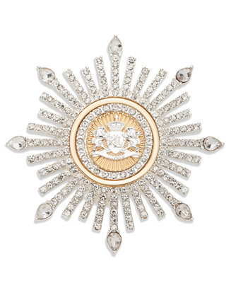 Lauren Ralph Lauren Two-Tone Crystal Crest Burst Pin - Macy's | Macy's