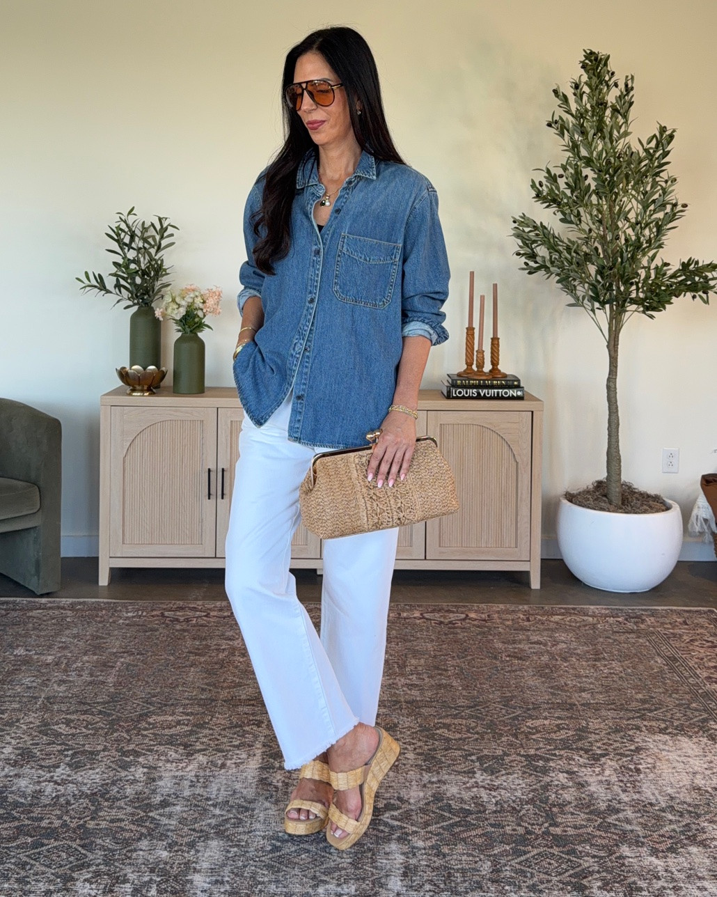 Holy deal on the most perfect wedges for summer and so insanely comfortable! 
Sale: $63 (normally $150) 

Top- medium 
@Pistola Denim  size down

#LTKU #LTKootd #LTKSaleAlert