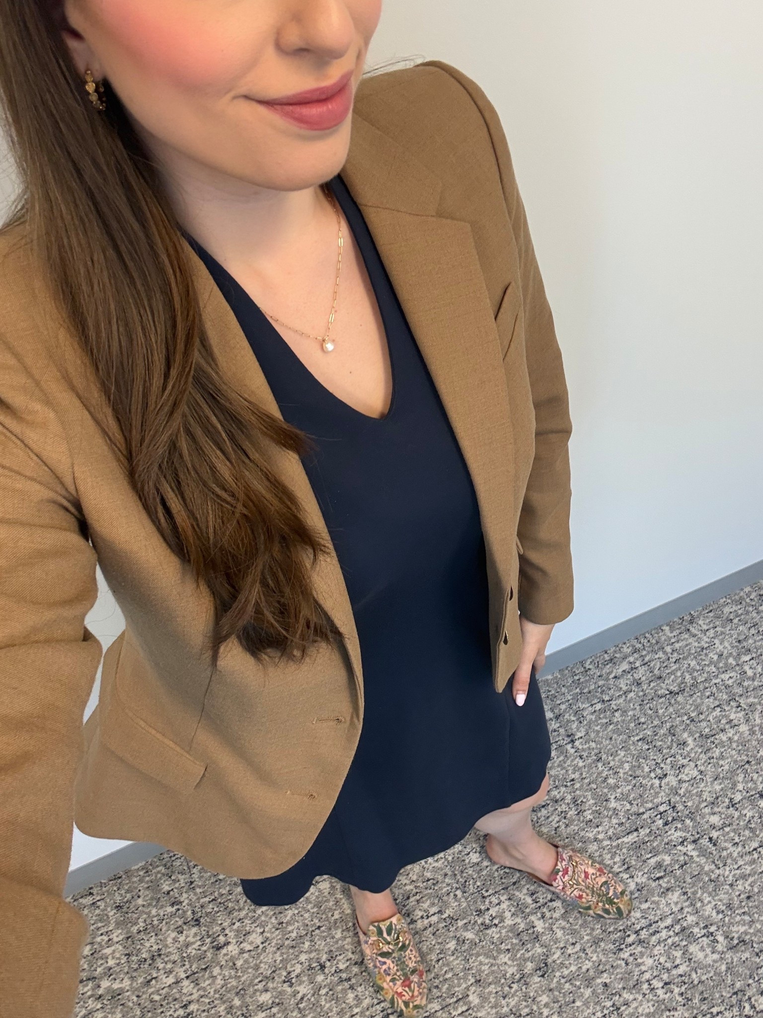 Office style, office outfit, business casual, business professional, lawyer, attorney, workwear, spring workwear, work dress, shift dress, sheath dress, brown blazer, pink mules, pink loafers, corporate style, corporate fashion 

#LTKWorkwear #LTKootd #LTKSeasonal