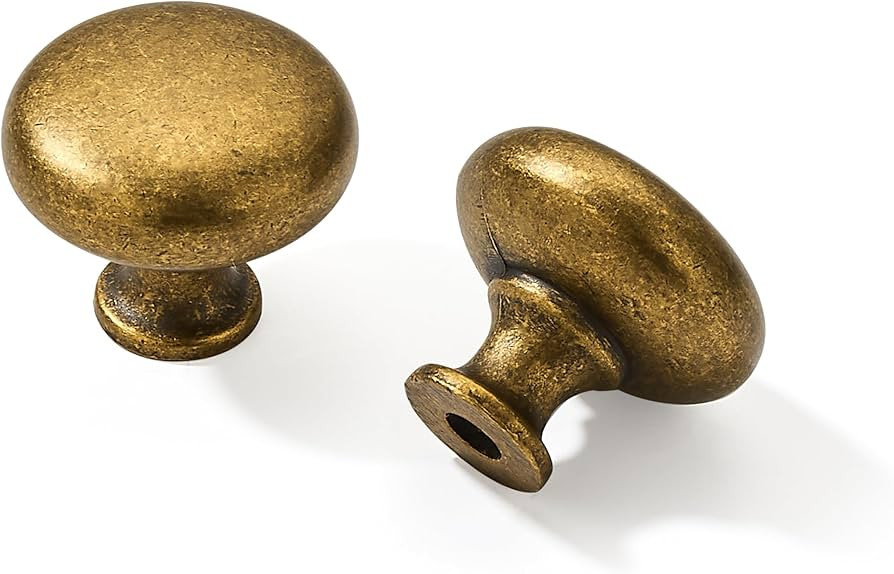 khtumeware 1-1/4" (32 mm) 10 Pack Drawer Pulls Antique Brass Cabinet Knobs Kitchen Hardware Cabin... | Amazon (US)
