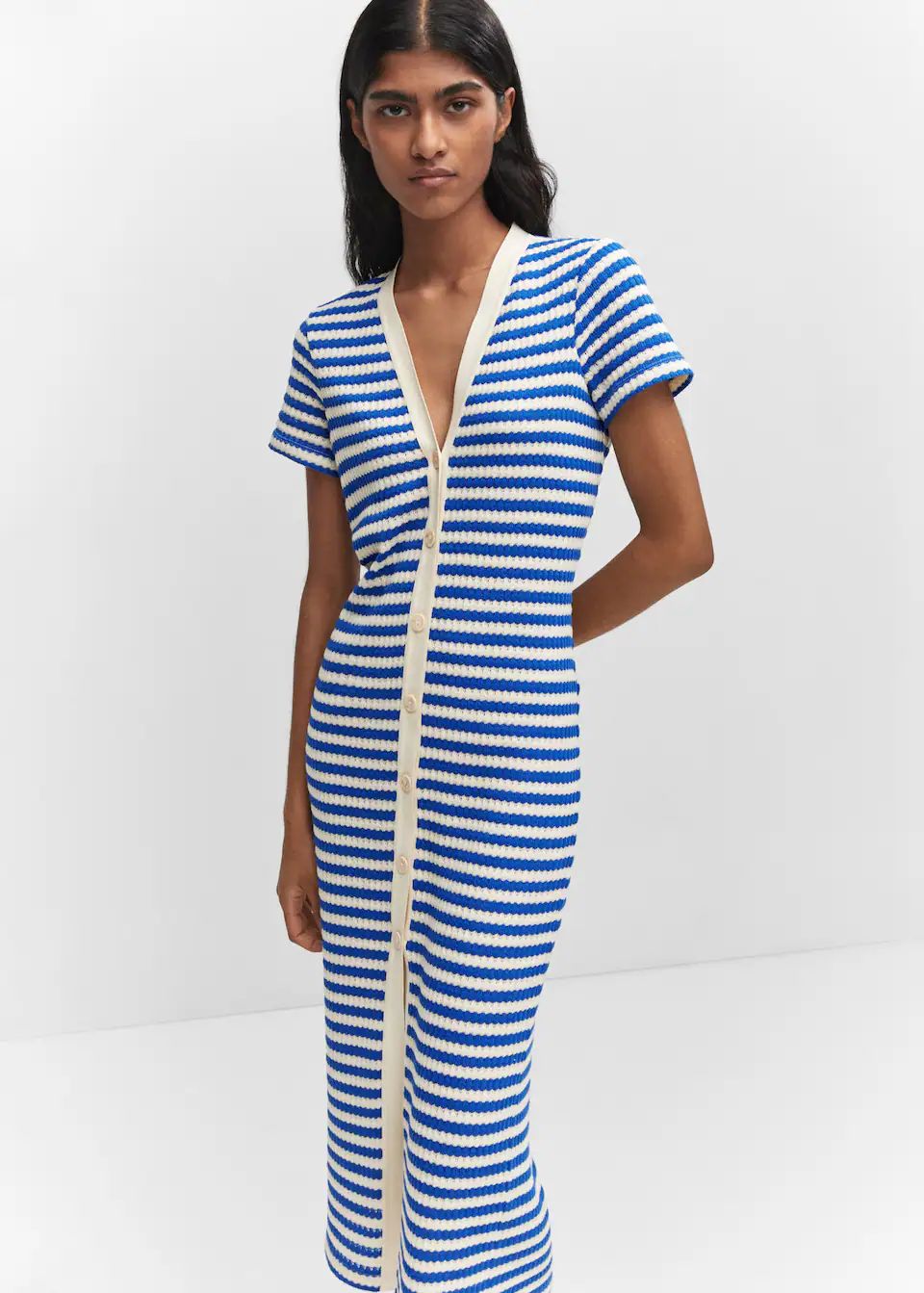 Striped jersey dress -  Women | Mango USA | MANGO (US)