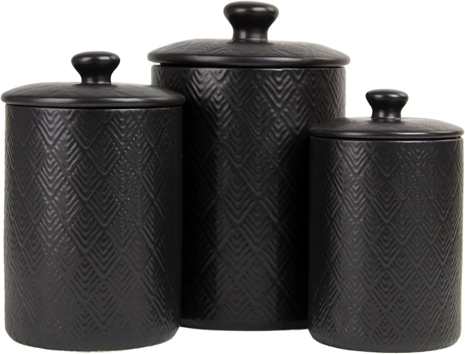 10 Strawberry Street Marquis 3 Piece Canister Set, Matte Black | Amazon (US)