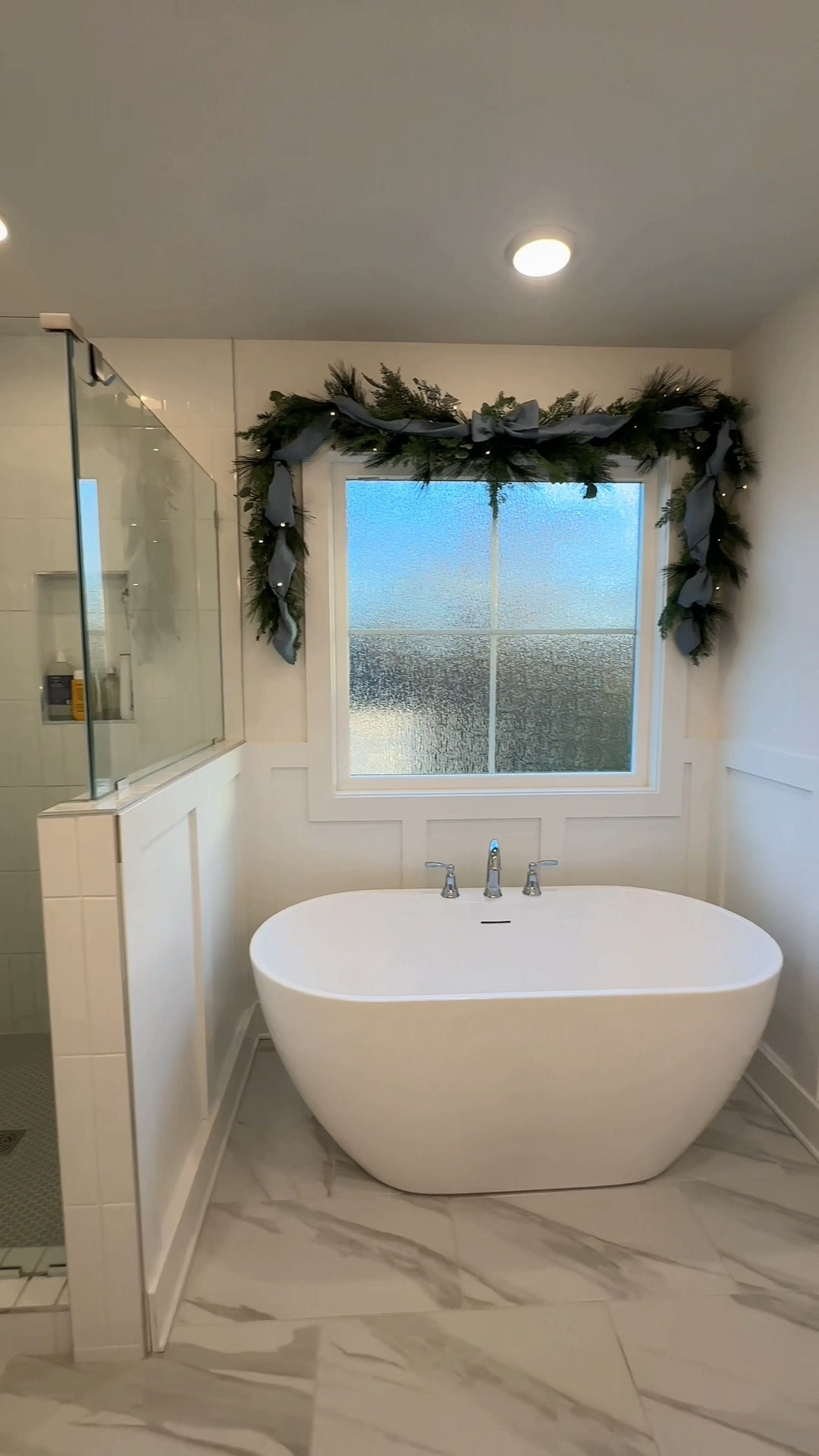 Sharing how I added a few simple Christmas touches in our bathroom 🎄🤍
A little greenery, a candle, and a couple blue ribbon moments — just enough to make it feel festive without being overwhelming.

Save this for bathroom decor inspo + follow along for the rest of my Christmas decorating series ✨

#LTKHoliday #LTKHome #LTKSeasonal