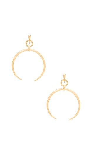 Luv AJ Oversized Crescent Hoop Earrings in Antique Gold | Revolve Clothing