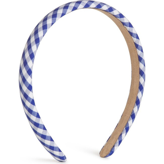 Headband, Bright Blue Gingham | Maisonette