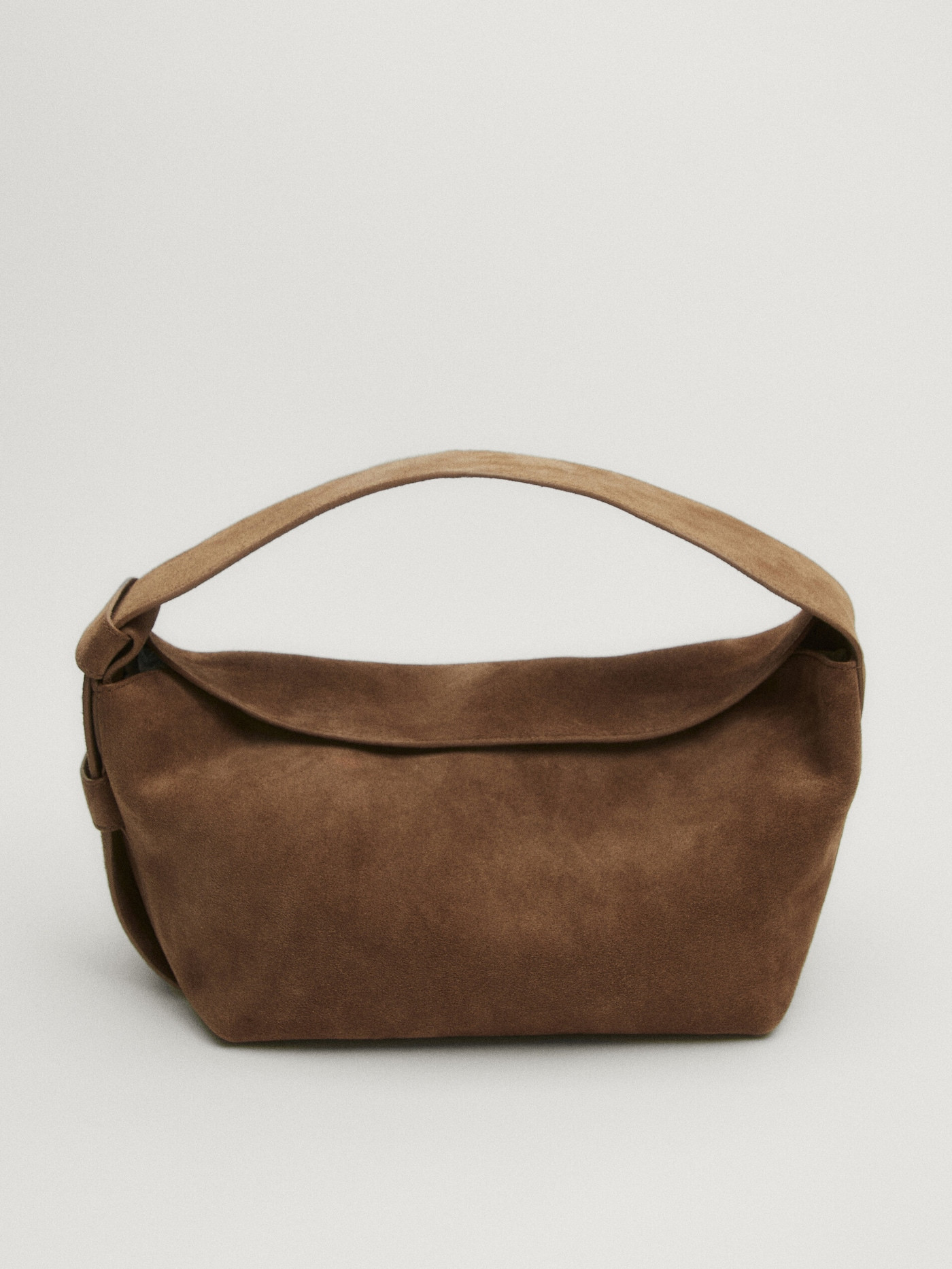 Split suede leather shoulder bag | Massimo Dutti US