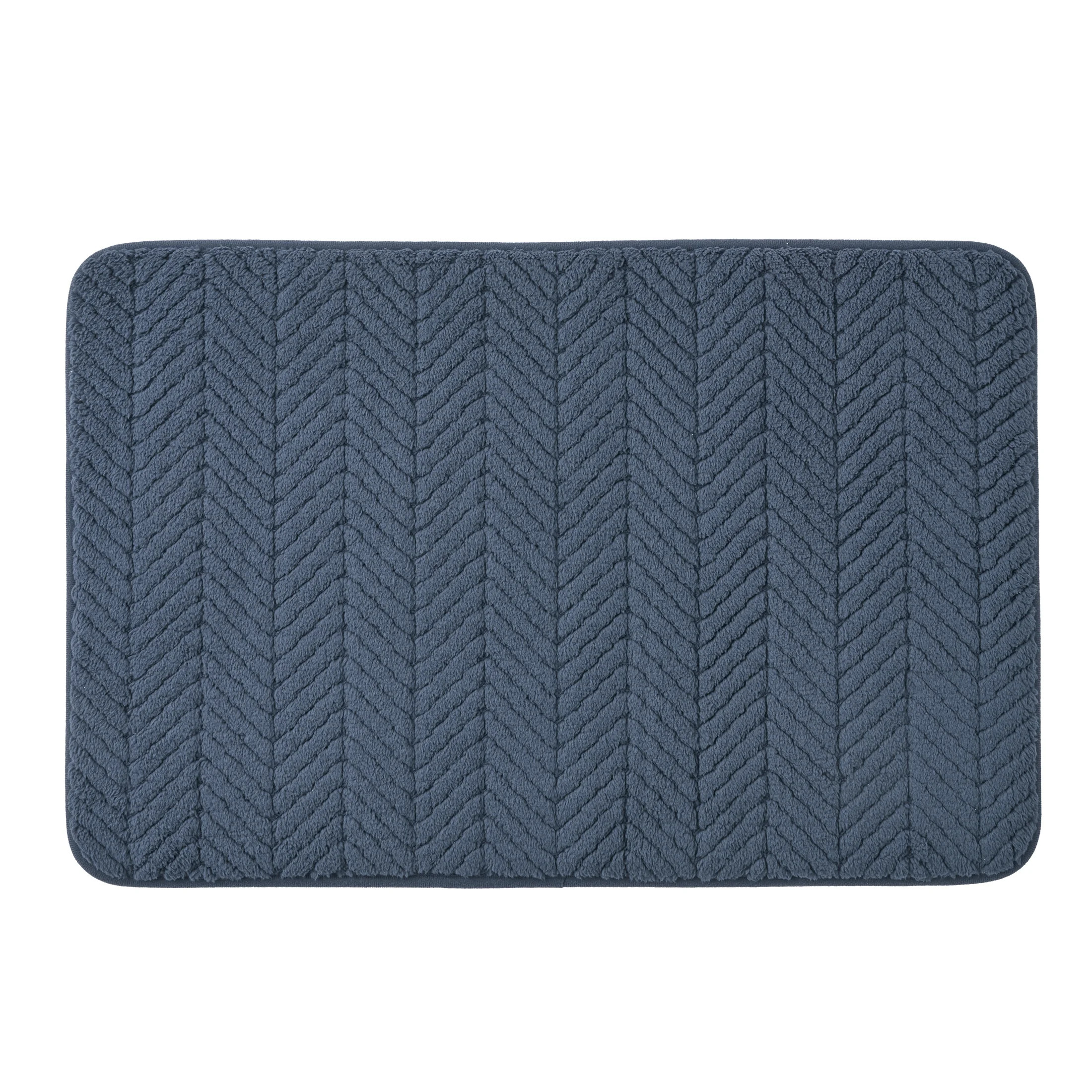 Hotel Style Plush Memory Foam Bath Mat Navy 18" X 27" | Walmart (US)