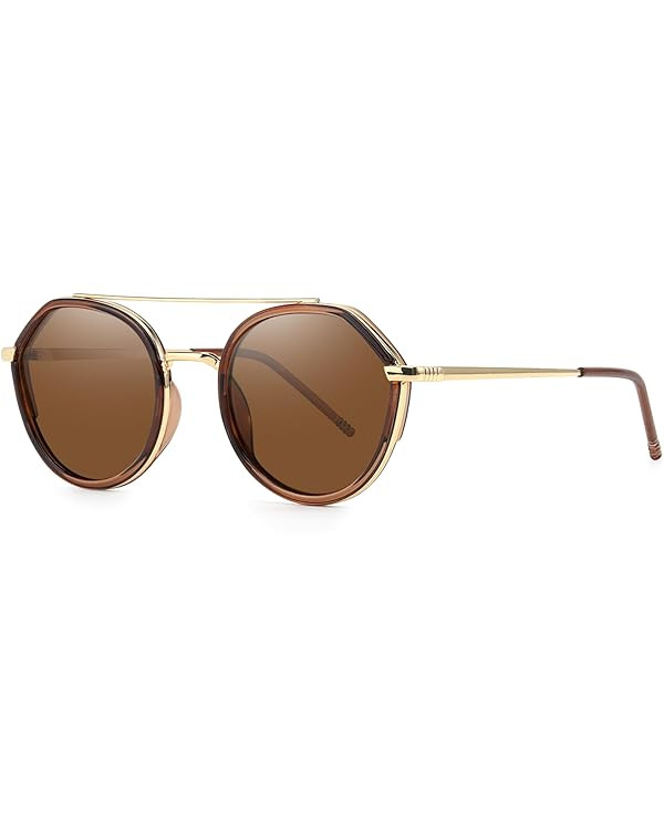 Tangle Free Aviator Sunglasses for Women Trendy Retro Oval Glasses 2026 Fashion Round Vintage Lad... | Amazon (US)