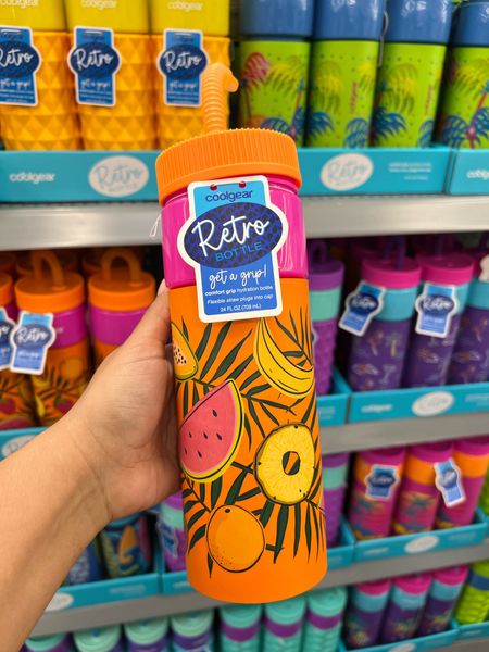 Cool Gear 24oz Plastic Retro Squishy Water Bottle,  with Foam Grip and Resealable Straw! 16 colors & prints to choose from! Under $4 each! 

#waterbottle #walmart #walmartfinds #walmarthaul #summer #retro #reusable 

#LTKGiftGuide #LTKSeasonal