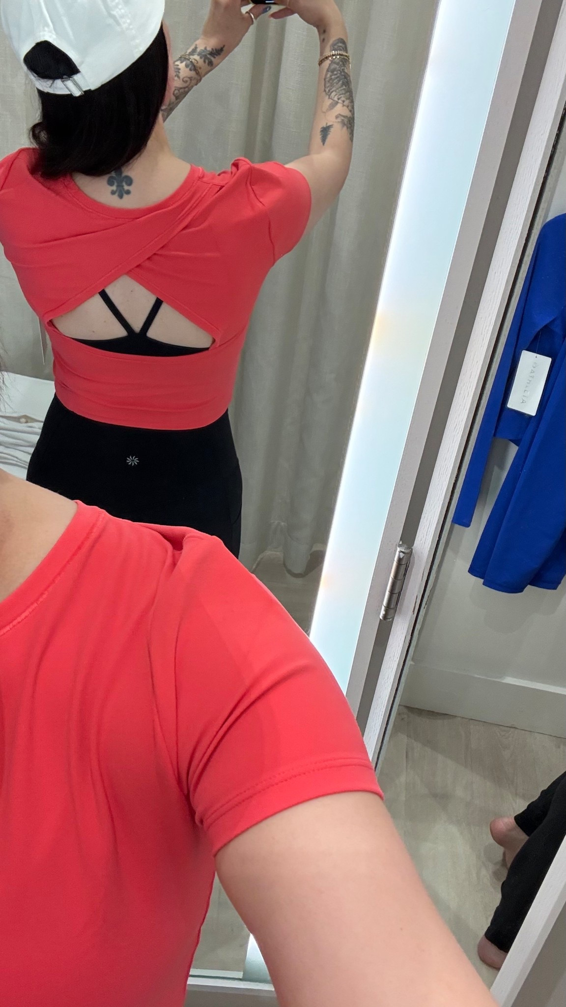 Open back orange red Athleta fitness top 

#LTKSaleAlert #LTKActive #LTKGiftGuide